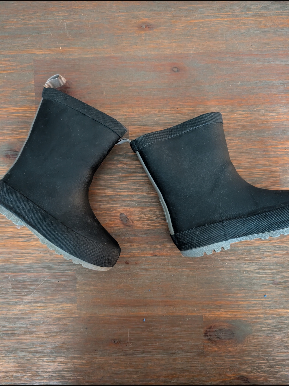 Black Kids Rubber Rain Boots